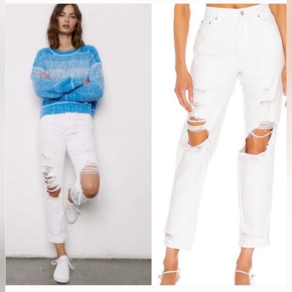 NWT PISTOLA Presley High Rise Relaxed Roller Jean In Blizzard Wash, size 27